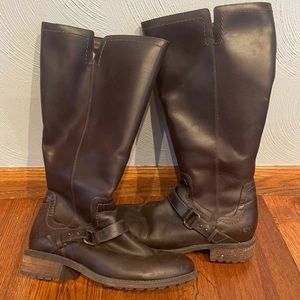 UGGs Dahlen Stout genuine leather shearling lined tall riding boots with buckles